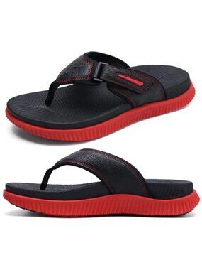 New Mens Orthotic Flip Flops Men's Recovery Walking Sandals Adjustable Thick